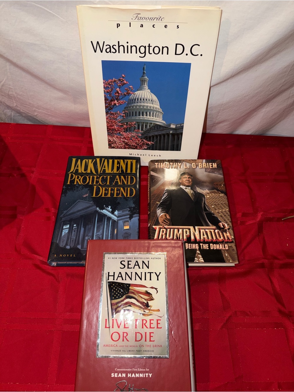 Set of 4 Political & Washington D.C. Books - Red Cover Accent